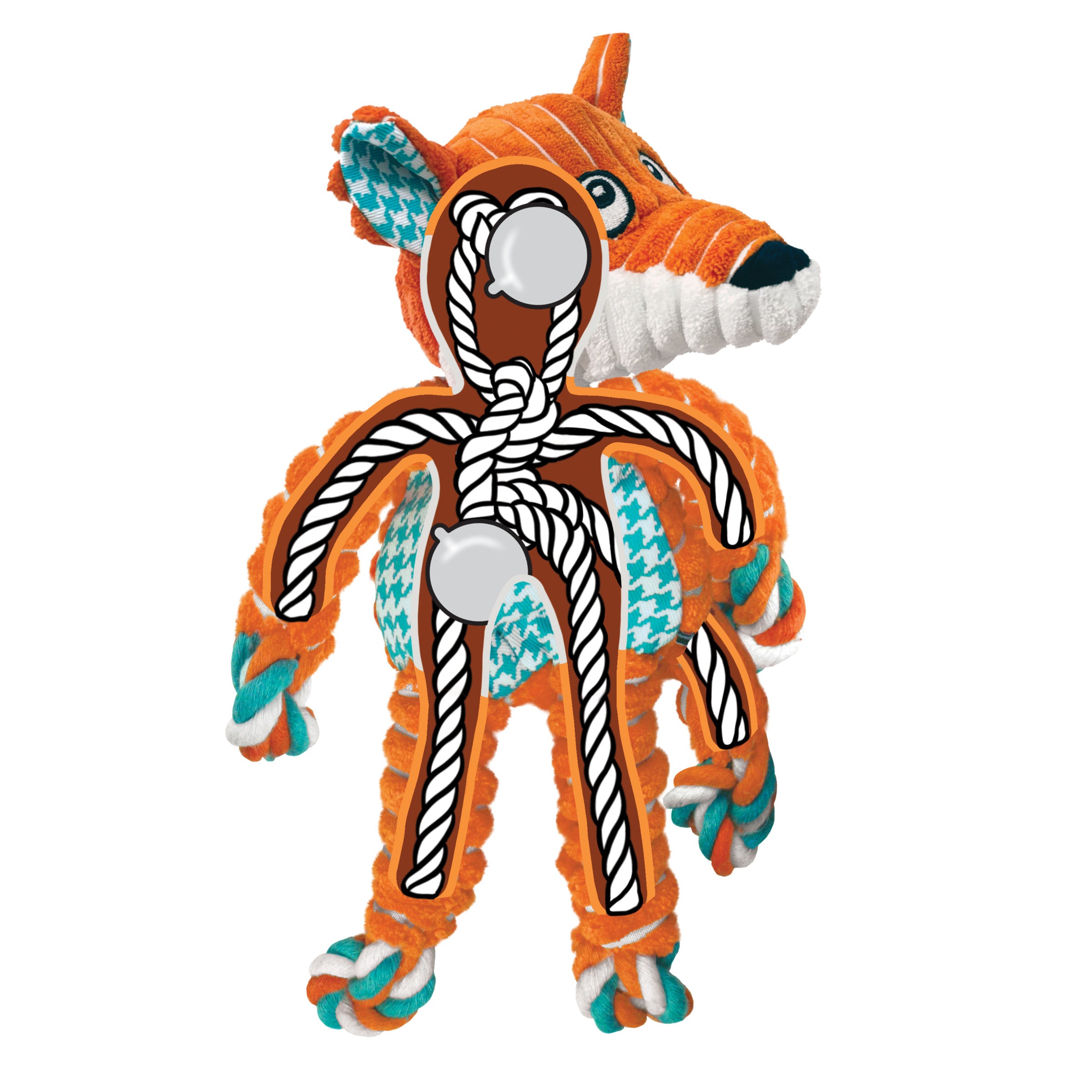 KONG® Floppy Knots Fox Dog Rope Toy